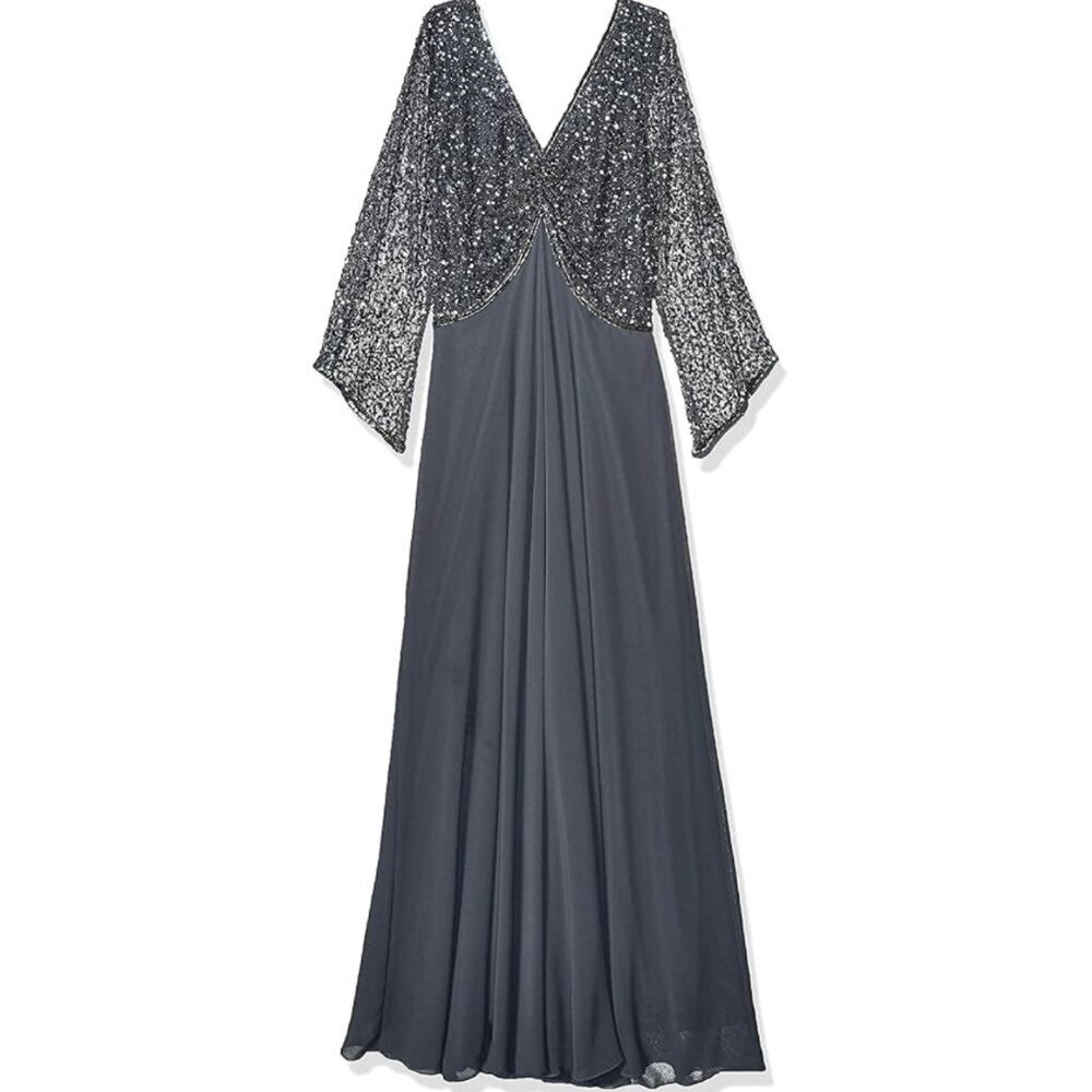 J Kara Beaded Special Occasion Gown Dress SZ 12P - Picture 5 of 10